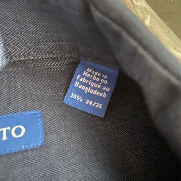 Vince Camuto Button up Dress Shirt Blue - Size 15.5 Slim Fit - Shimmer to Fabric - Picture 7 of 10